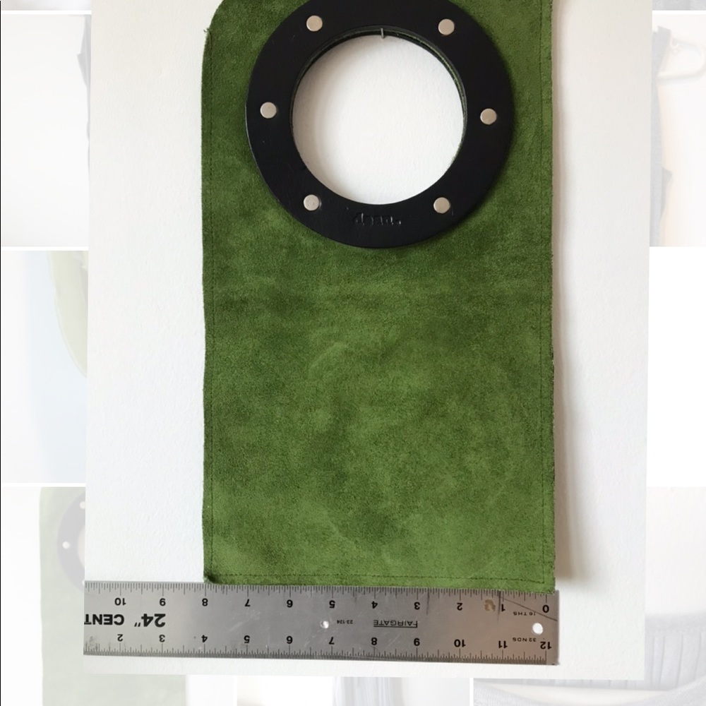 DeanLA bag, suede, circle handle clutch - Picture 3 of 4